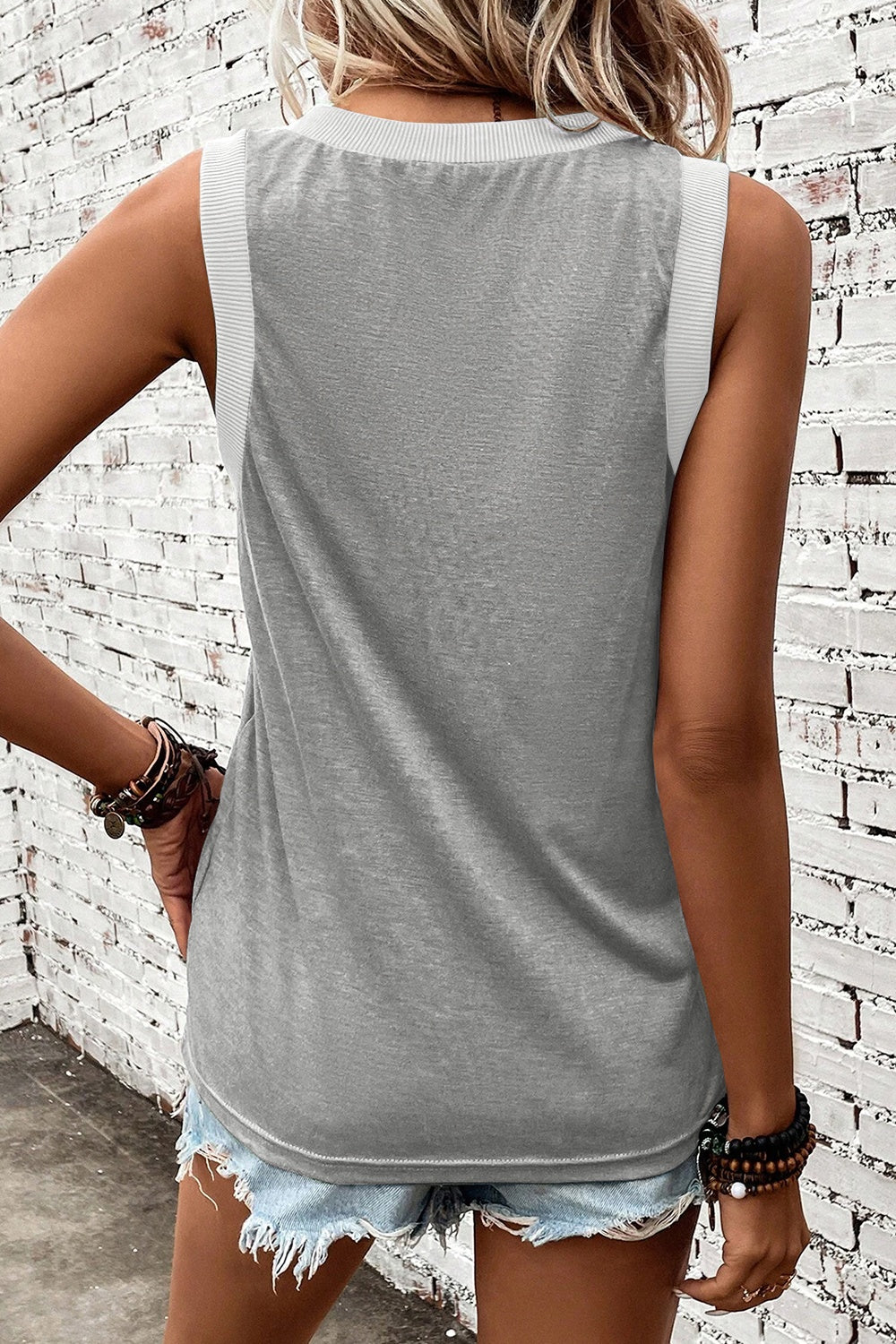 V-Neck Wide Strap Tank 