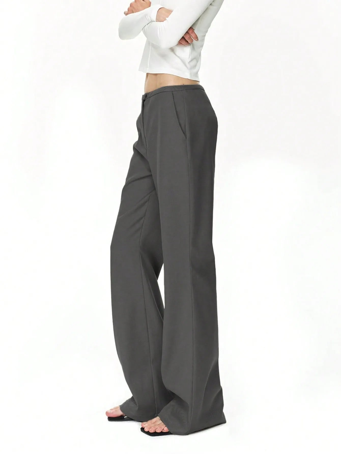 High Waist Flare Leg Trousers 