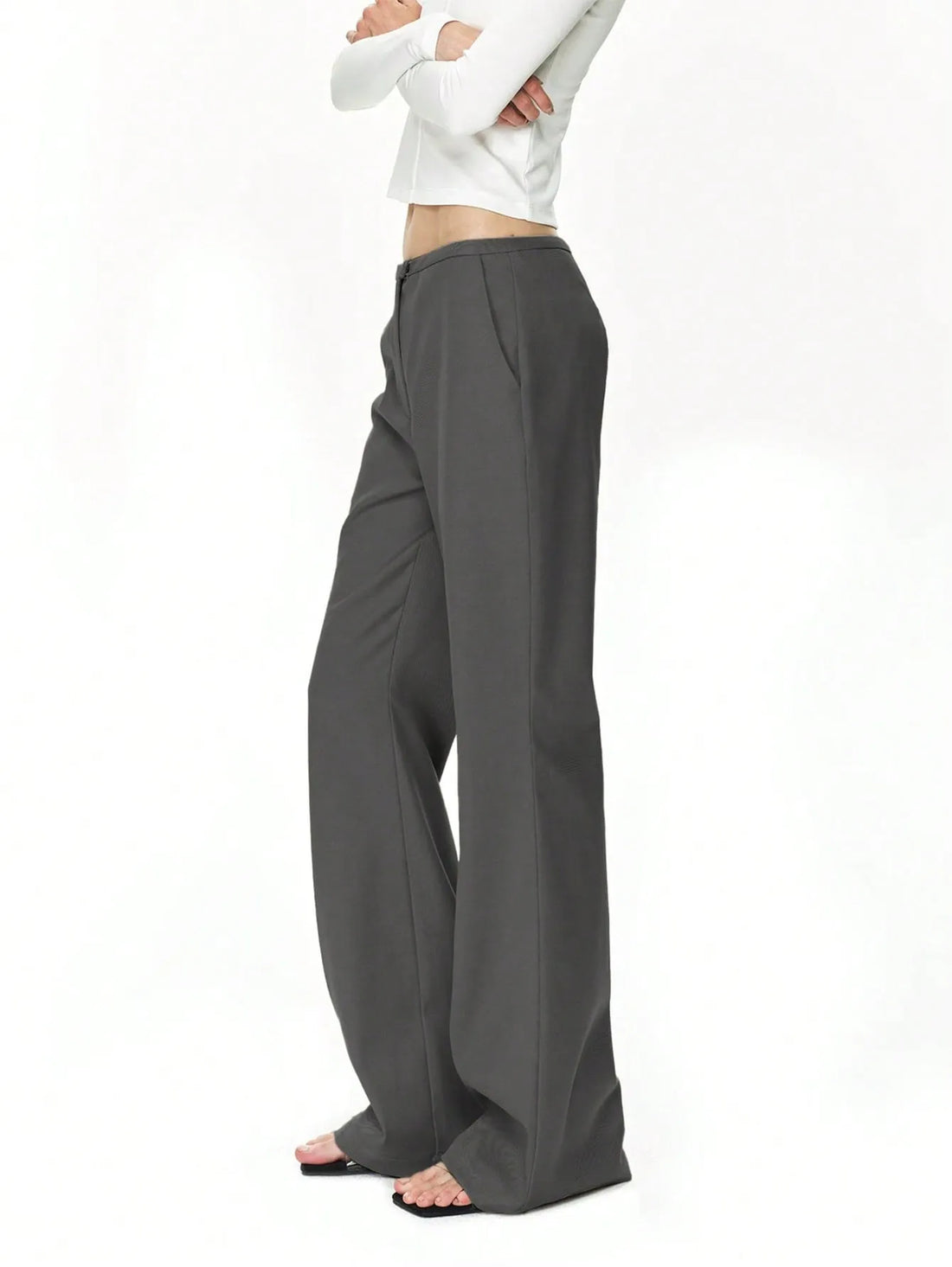 High Waist Flare Leg Trousers 