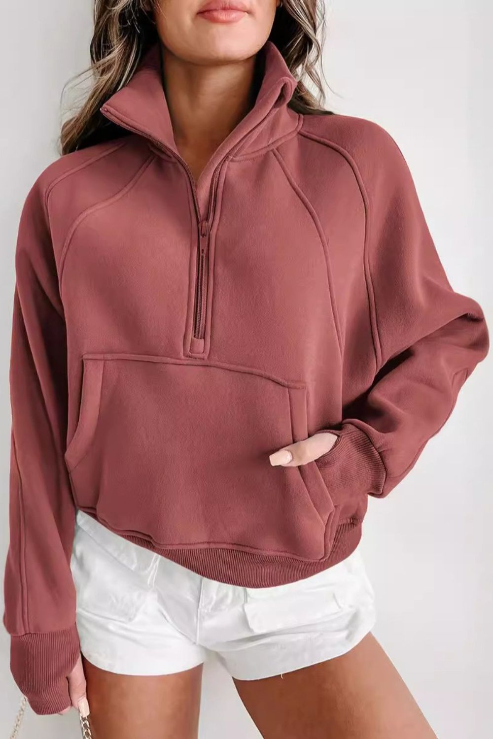 Half Zip Long Sleeve Sweatshirt 