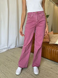 RFM Full Size High Rise Garment Dye Wide Leg  Jeans 