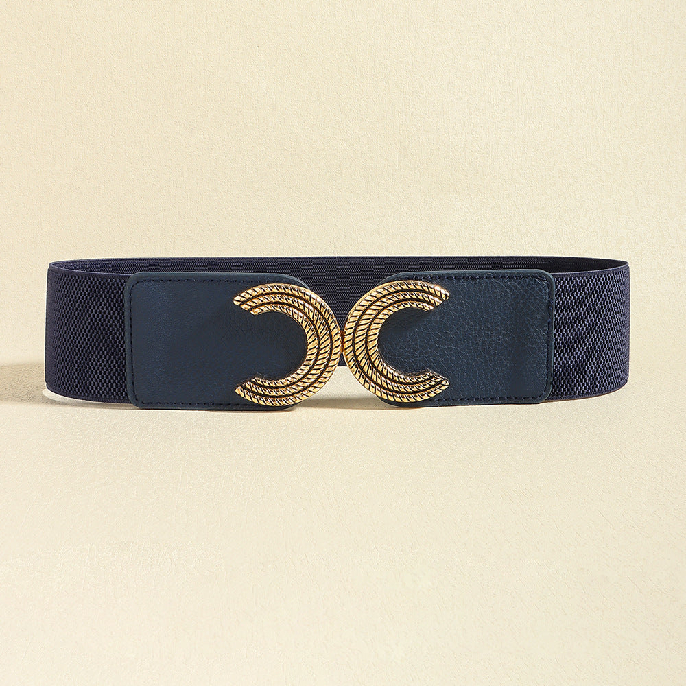 Double C Buckle Elastic Belt 