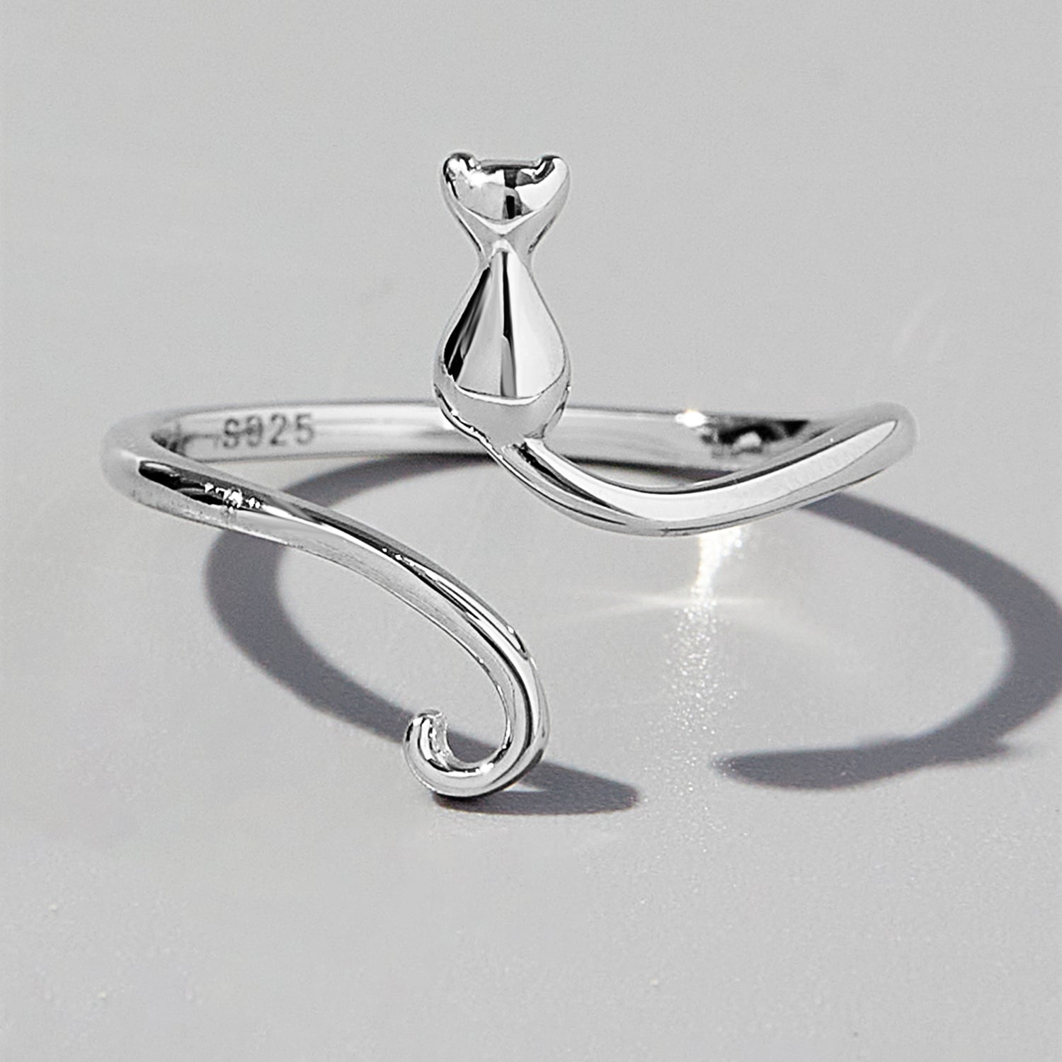 Cat Shape 925 Sterling Silver Ring 