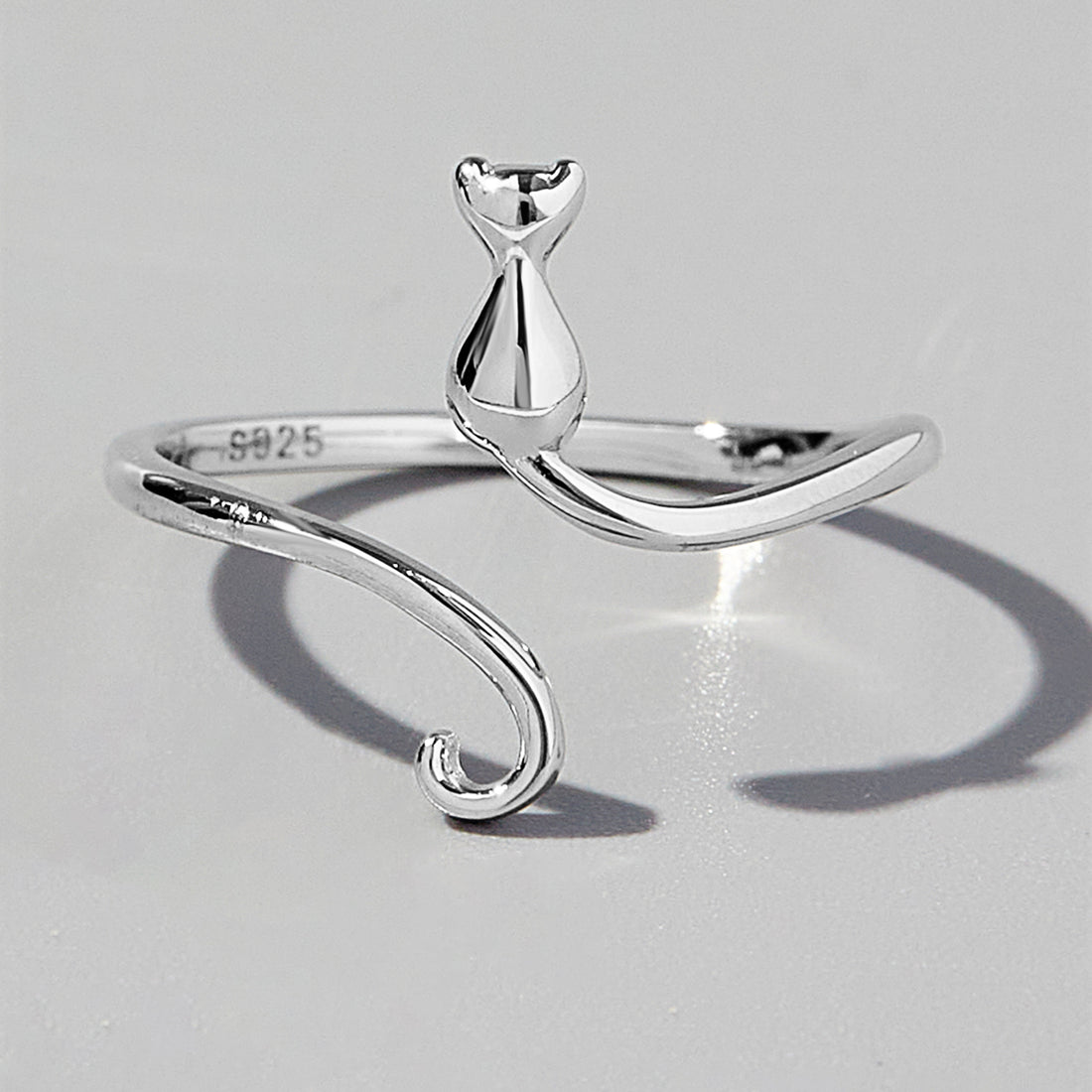 Cat Shape 925 Sterling Silver Ring 