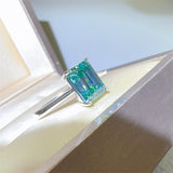 2 Carat 925 Sterling Silver Rectangle Shape Moissanite Ring 
