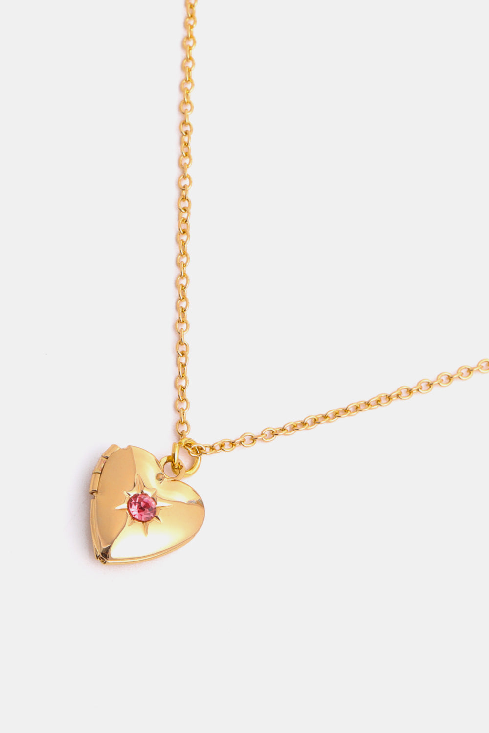 Zircon Heart Shape 14K Gold-Plated Pendant Necklace 