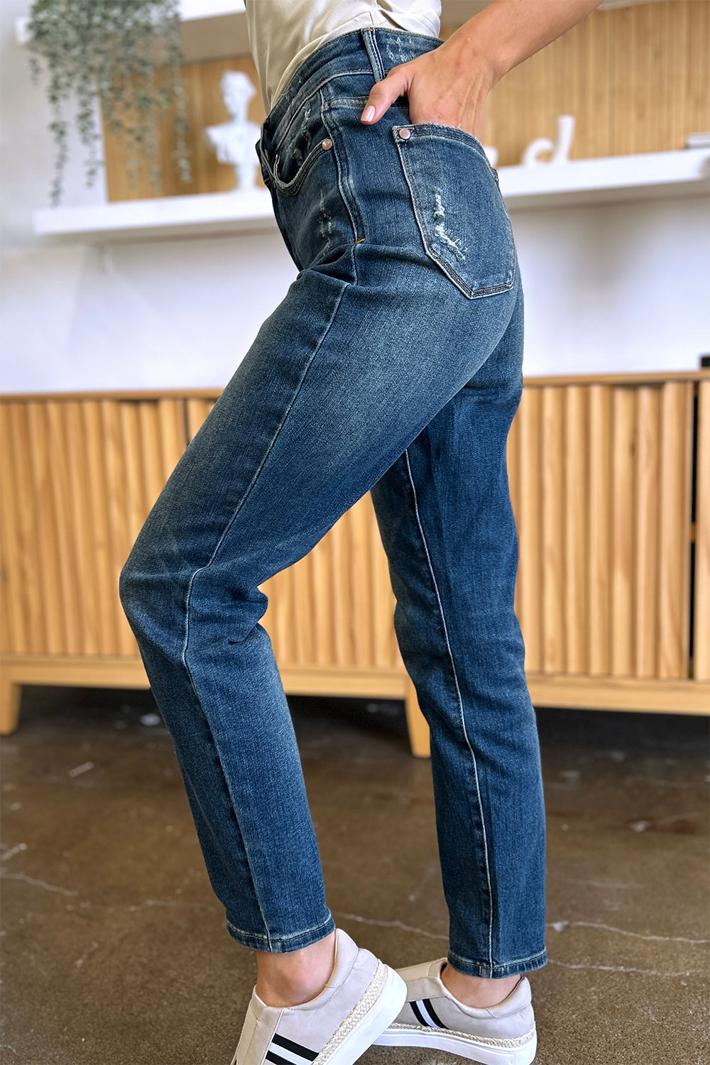 Judy Blue Full Size Tummy Control High Waist Slim Jeans 
