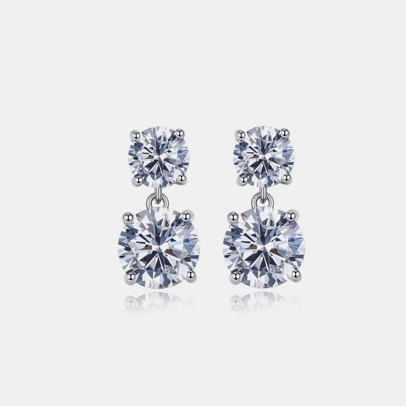 10 Carat Moissanite 925 Sterling Silver Earrings 