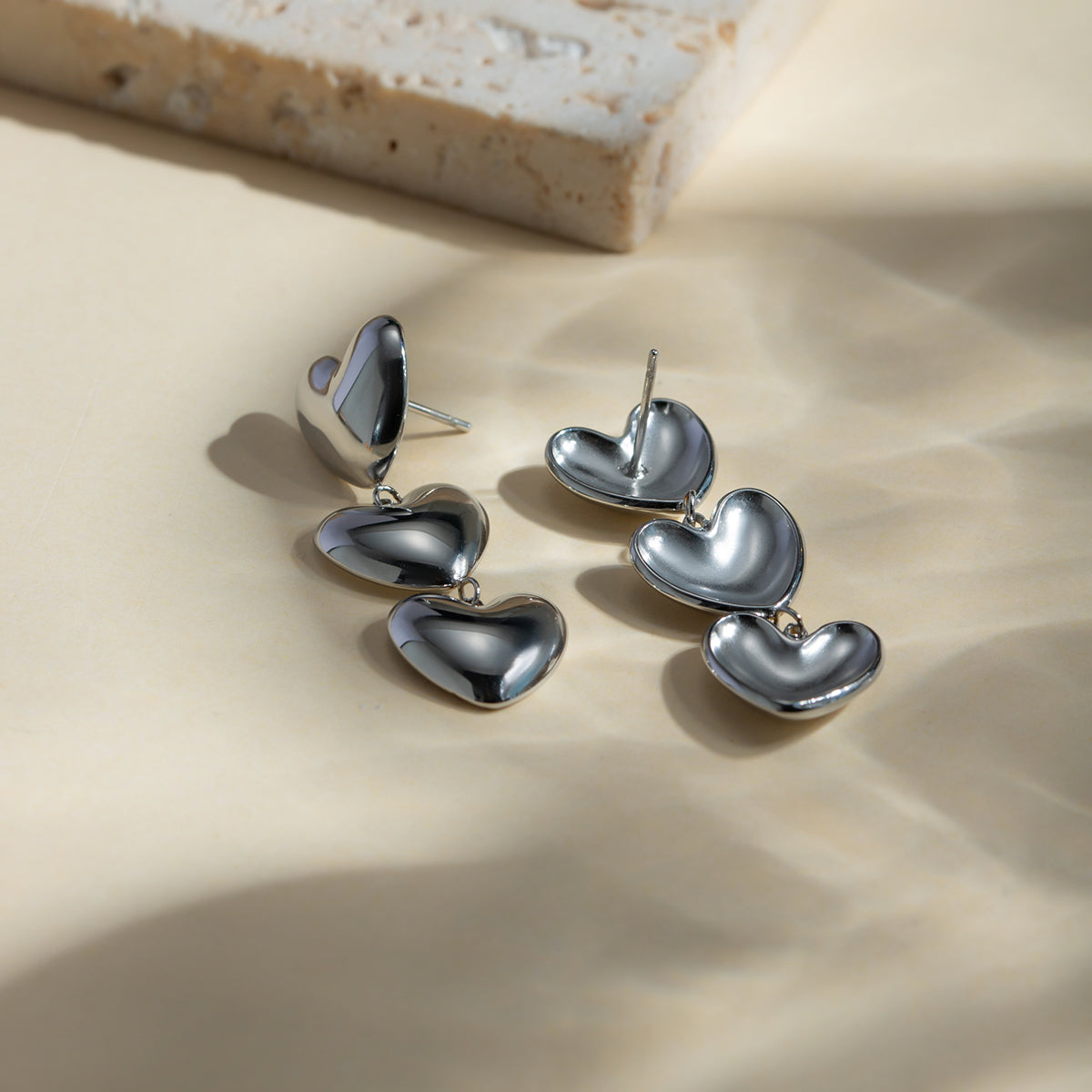 Stainless Steel Heart Earrings 