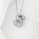 Copper Bubble Letter Pendant Necklace 