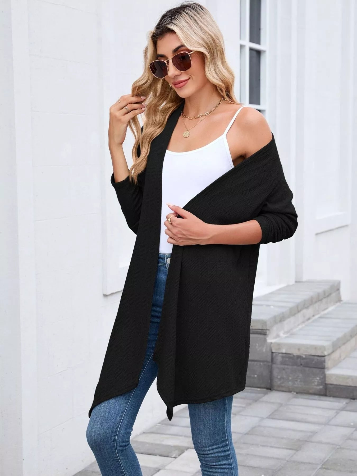 Open Front Long Cardigan 