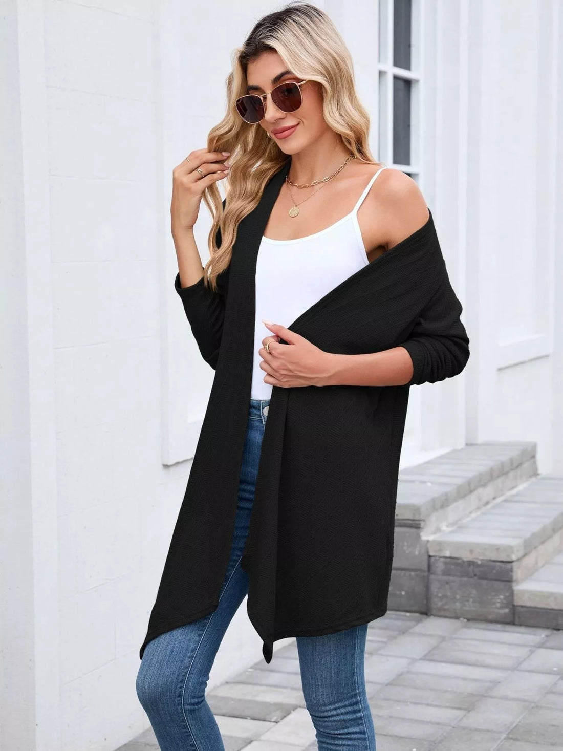 Open Front Long Cardigan 
