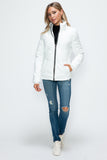 How Dare U Pocketed Zip Up Puffer Jacket with Removable Hood 