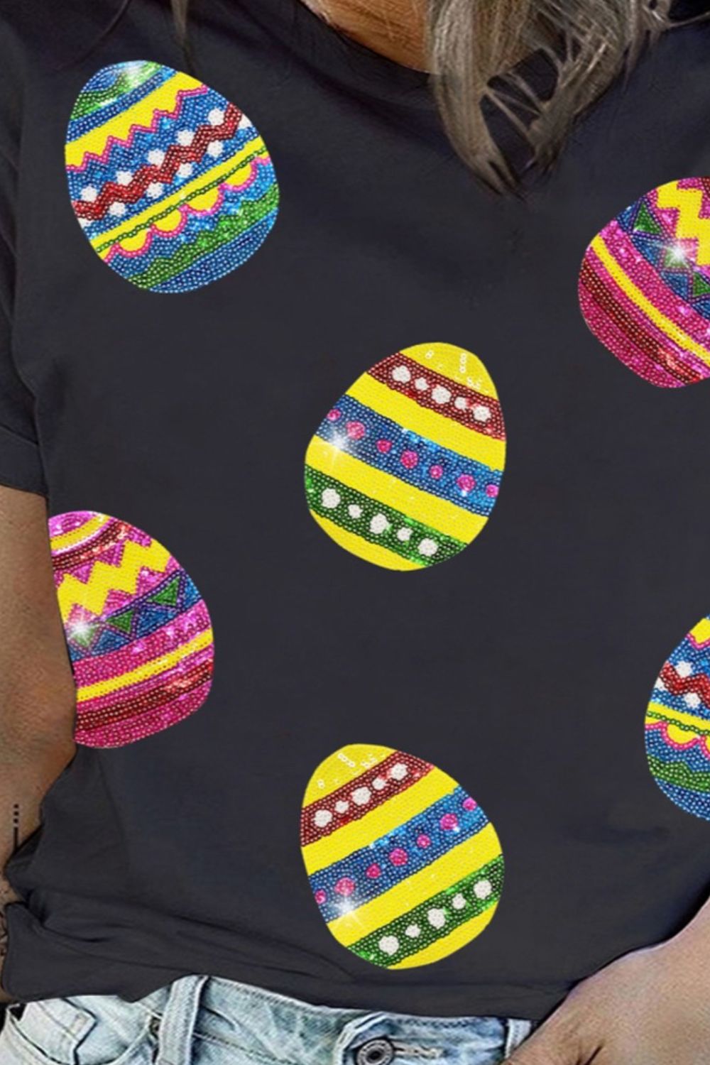 Plus Size Easter Round Neck Short Sleeve T-Shirt 