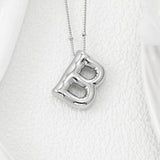 Copper Bubble Letter Pendant Necklace 