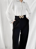 Geometric Buckle Elastic Wide Belt 