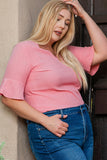Plus Size V-Neck Half Sleeve Blouse 