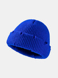 Distressed Cuffed Knit Hat 