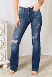 Judy Blue Full Size Mid Rise Hand Sand & Destroy Bootcut Jeans 