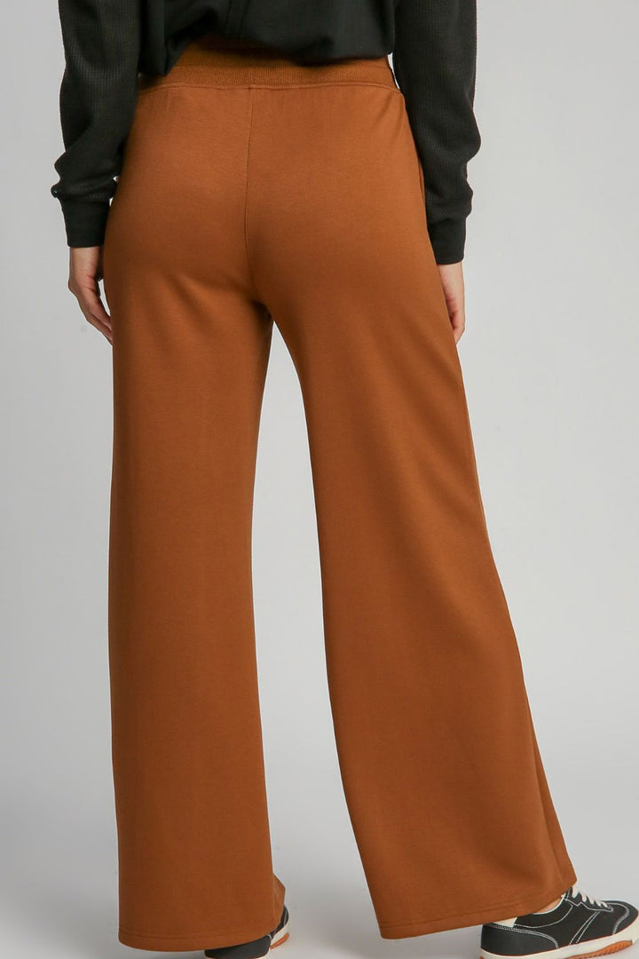 Umgee Drawstring Wide Leg Pants with Pockets 