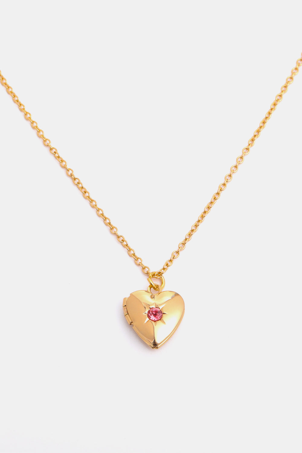 Zircon Heart Shape 14K Gold-Plated Pendant Necklace 
