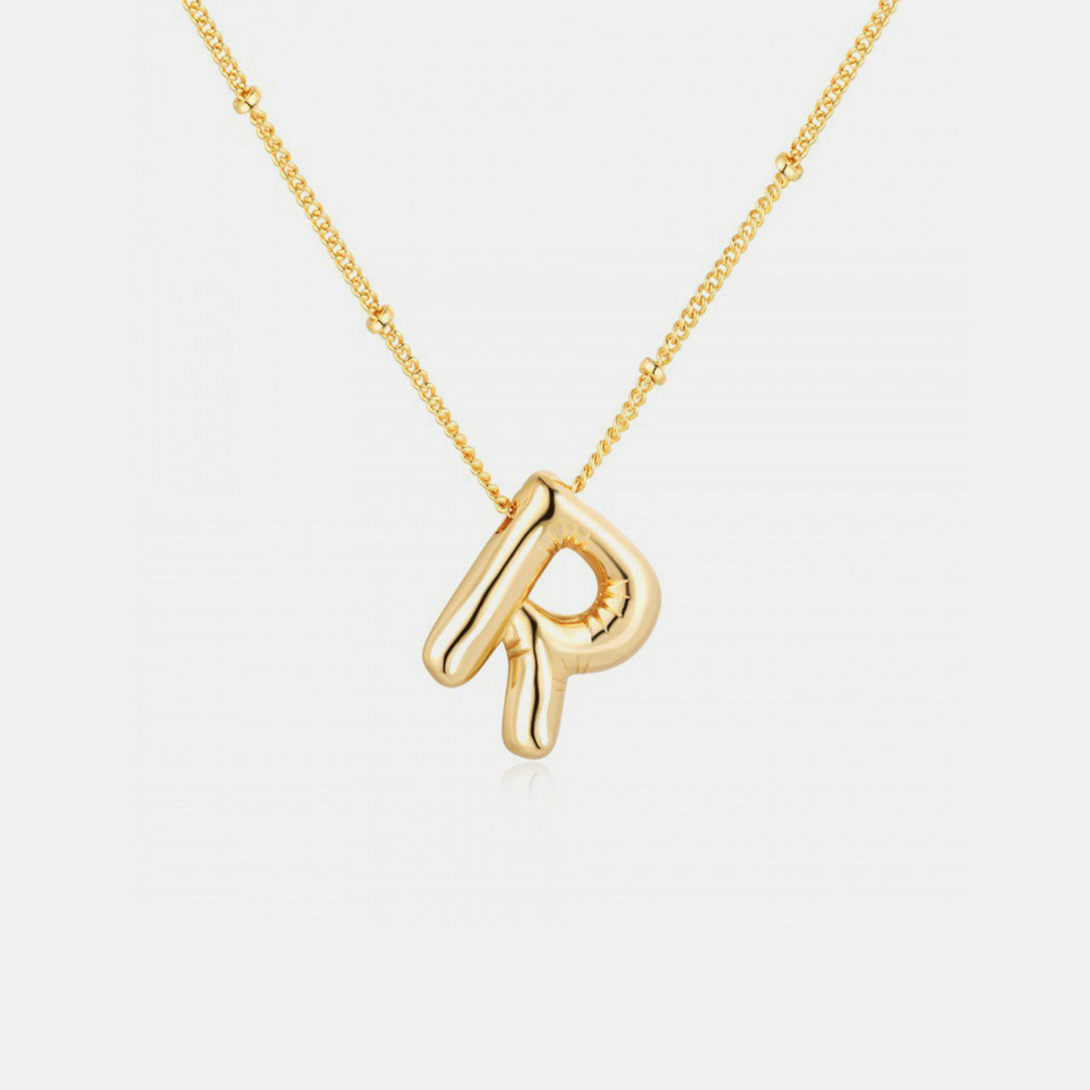 Gold-Plated Bubble Initial Necklace 