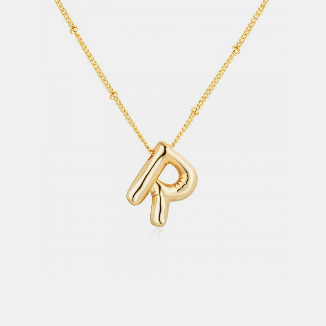 Gold-Plated Bubble Initial Necklace 