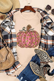 Pumpkin Round Neck Short Sleeve T-Shirt 