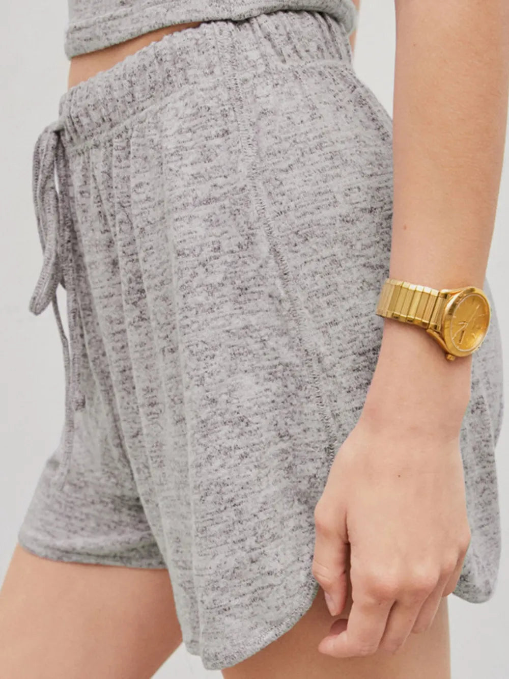 Quarter Button Sleeveless Top and Drawstring Shorts Lounge Set Lingerie & Nightwear