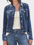 Button Up Long Sleeve Jacket with Chest Pockets 