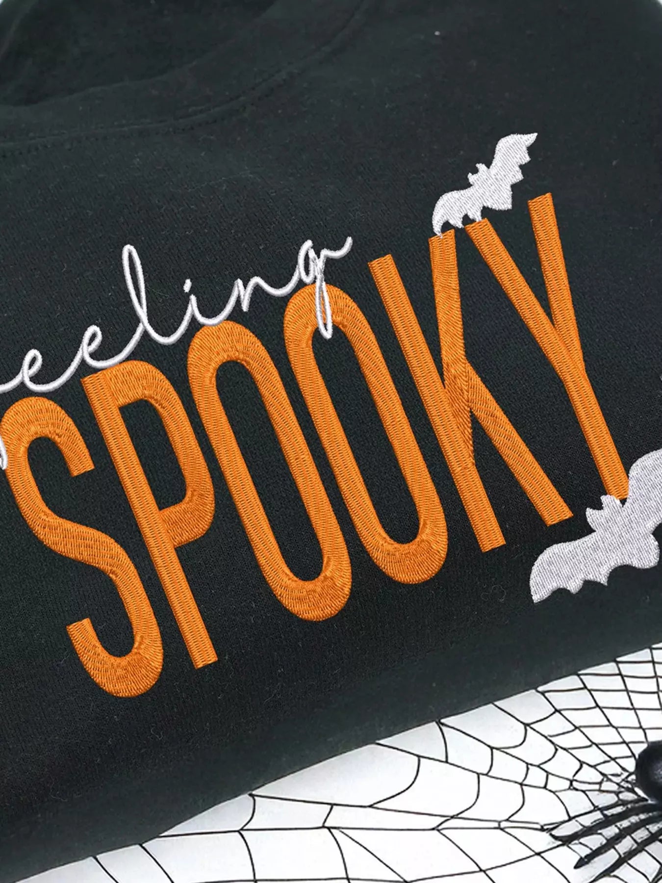 Feeling Spooky Halloween Embroidered Sweatshirt 