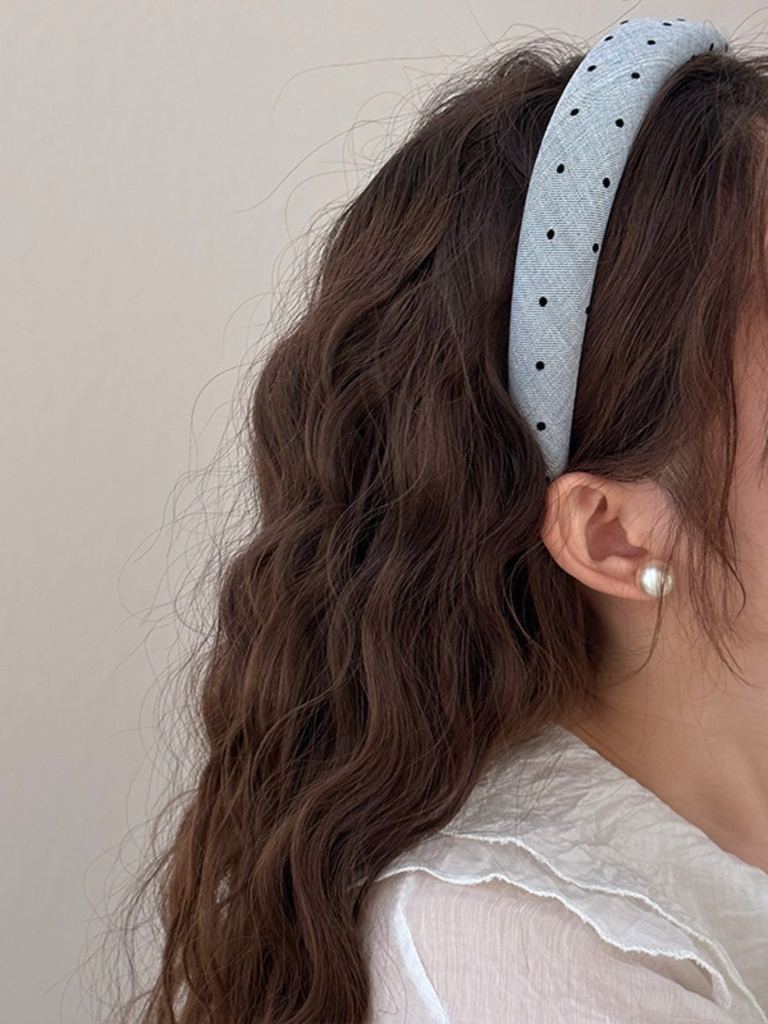 Polka Dot Polyester Wide Headband 