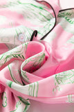 Collared Neck Printed Top and Drawstring Shorts Lounge Set Lingerie & Nightwear