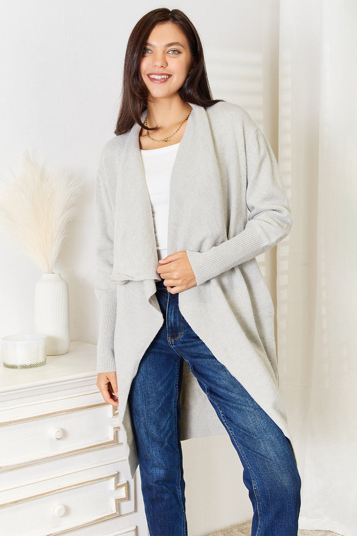 Angel Wings Open Front Duster Cardigan with Pockets 