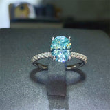 2 Carat Moissanite Zircon 925 Sterling Silver Ring 