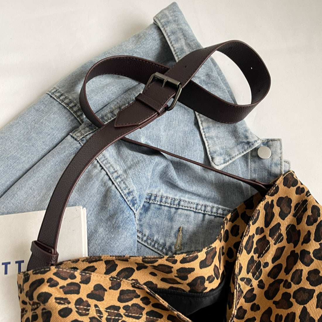 Leopard Adjustable Strap Tote Bag 