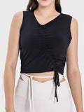Millennia Drawstring Ruched Wide Strap Active Tank 