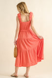 And The Why Smocked Ruffled Tiered Dress 