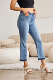 Judy Blue Full Size Release Hem Cropped Bootcut Jeans 
