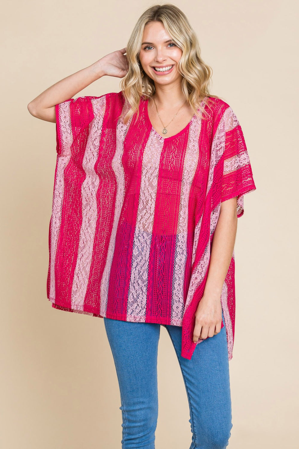 Cotton Bleu by Nu Label V Neck Drop Shoulder Oversize Top 