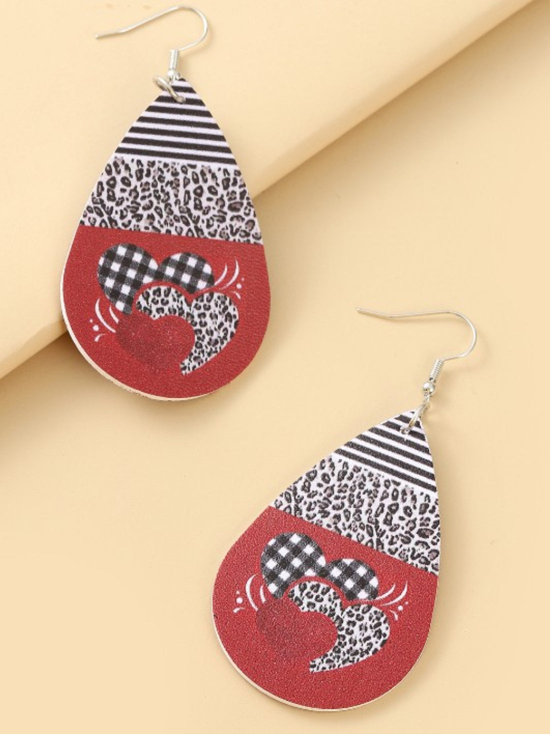 Printed PU Leather Dangle Earrings 