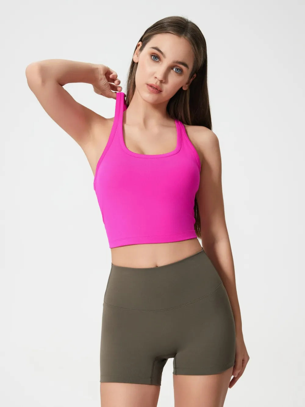 Millennia Scoop Neck Active Tank with Detachable Chest Pads 