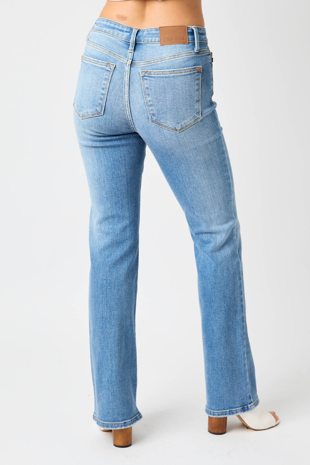 Judy Blue Full Size Mid-Rise Waist Straight Jeans 