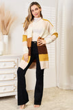 Woven Right Color Block Dropped Shoulder Cardigan 