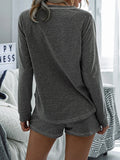Round Neck Raglan Sleeve Top and Shorts Lounge Set Lingerie & Nightwear