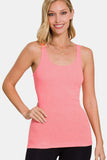 Zenana Stretchy Ribbed Knit Racerback Tank 