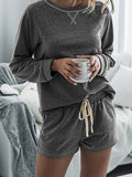 Round Neck Raglan Sleeve Top and Shorts Lounge Set Lingerie & Nightwear