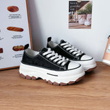 Lace-Up Canvas Platform Sneakers 