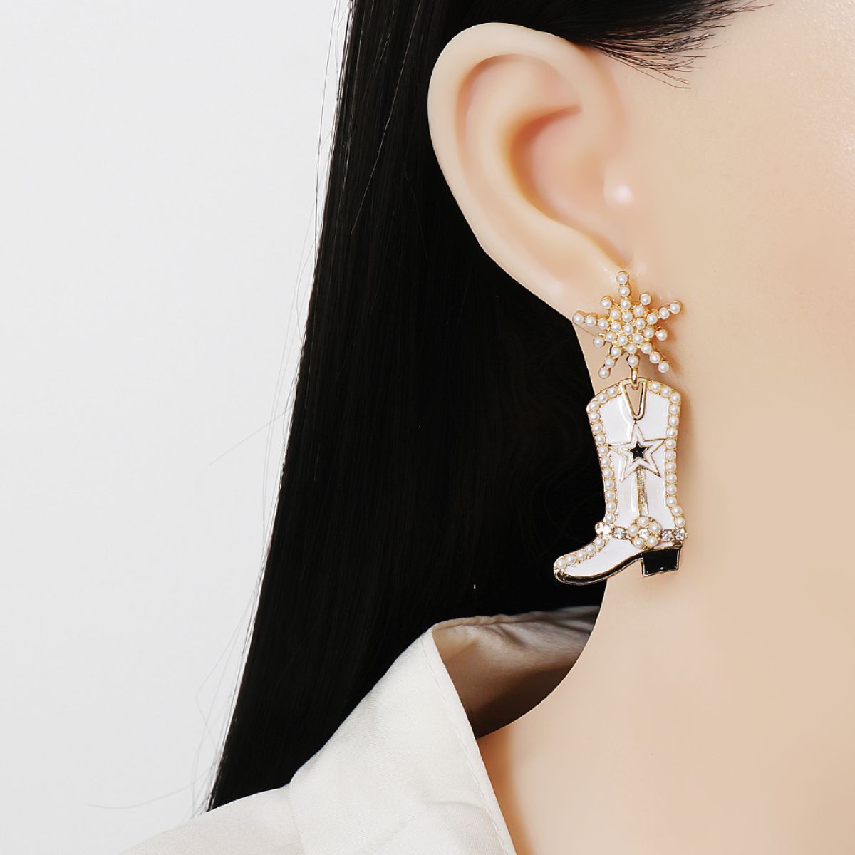 Boot Alloy Dangle Earrings 