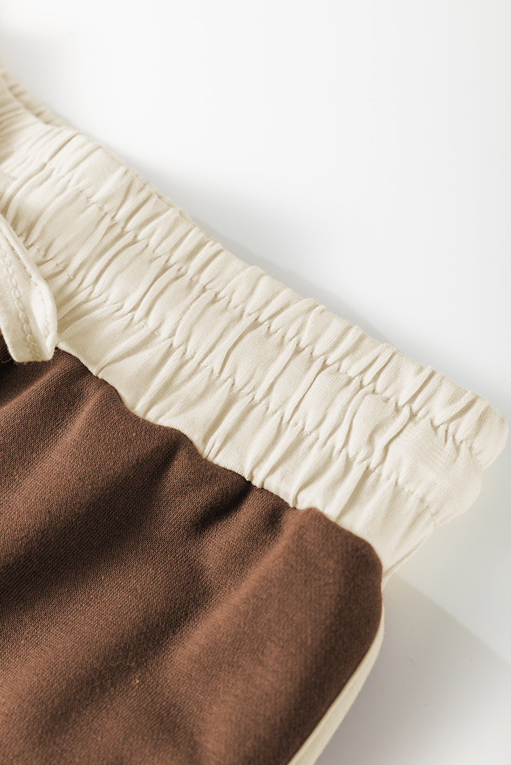 Evergreen Color Contrast Loose Pullover and Lace-up Waist Skort Set Two Piece Sets/Two Piece Dresses